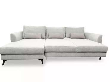 Угловой диван-кровать Лондон светло-серого цвета