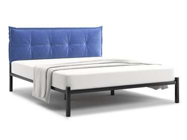 Кровать Лофт Cedrino 120х200 синего цвета без подъемного механизма