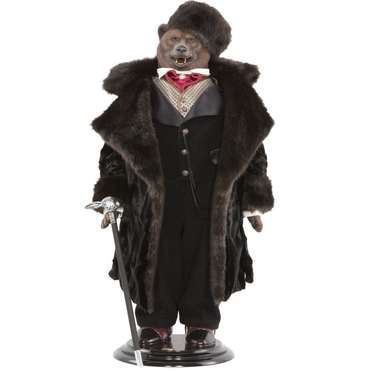 Коллекционная кукла Медведь Шаляпин черно-коричневого цвета