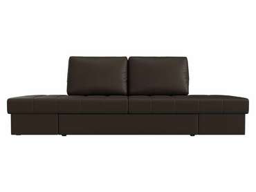 Прямой диван трансформер Сплит темно-коричневого цвета (экокожа)
