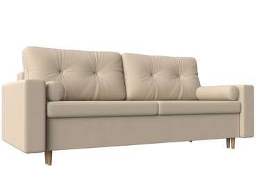 Прямой диван-кровать Белфаст бежевого цвета (тик-так/экокожа)