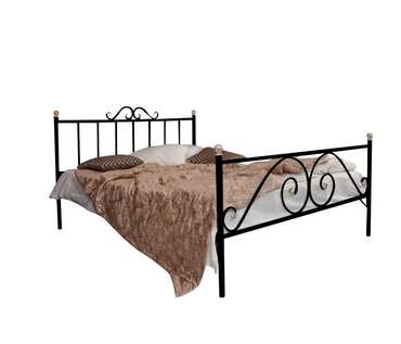 Кованая кровать Оливия 160х200 черного цвета