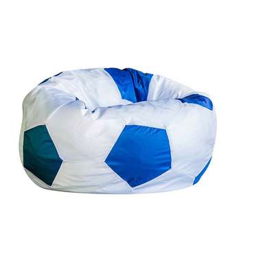 Кресло-мешок Мяч бело-синего цвета