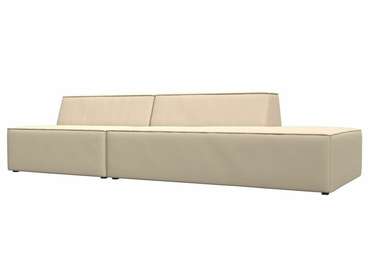 Прямой модульный диван Монс Модерн бежевого цвета (экокожа) правый