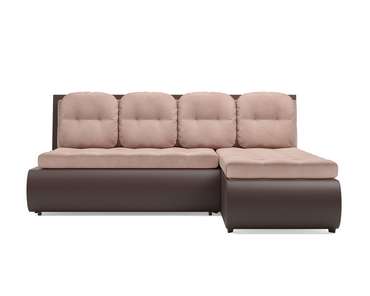 Угловой диван-кровать Кормак бежево-коричневого цвета