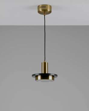Светодиодный подвесной светильник Solumn черно-золотого цвета