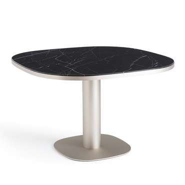 Стол обеденный из мрамора Lixfeld черного цвета