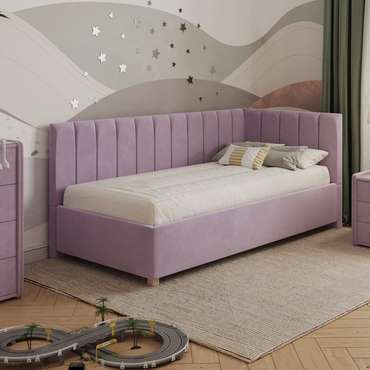 Кровать Помпиду 90х200 сиреневого цвета с подъемным механизмом