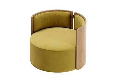 Кресло вращающееся Lagom 80 цвета янтарный-натуральный дуб