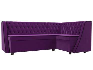 Кухонный угловой диван Лофт фиолетового цвета правый угол