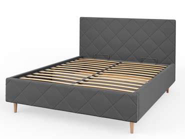 Кровать Афина-1 140х200 серого цвета с подъемным механизмом