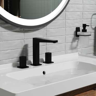 Встраиваемый смеситель для раковины WasserKRAFT Нуте 9135 черного цвета