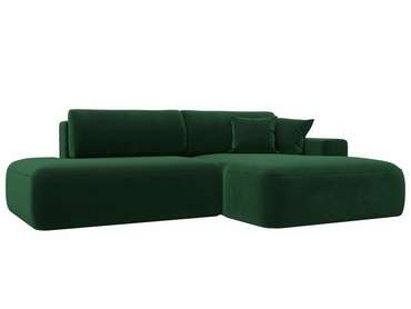 Угловой диван-кровать Лига 036 Модерн темно-зеленого цвета правый угол