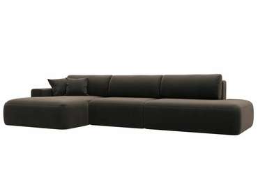 Угловой диван-кровать Лига 036 Модерн Лонг темно-коричневого цвета левый угол