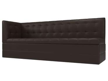 Угловой диван-кровать Бриз коричневого цвета (экокожа)  с углом слева