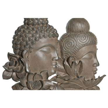 Декоративная фигура 23 x 8 x 42 cm Чёрный Коричневый Будда Восточный (2 штук)