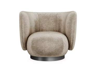 Кресло Lucca вращающееся светло-коричневого цвета с графитовым основанием 