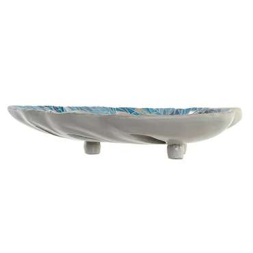 Блюдо DKD Home Decor 43 x 36 x 9 cm Синий Зеленый 45 x 36 x 9 cm Лист растения