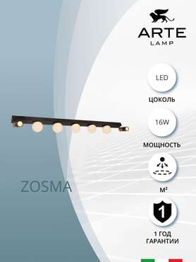 Потолочный светильник Arte Lamp ZOSMA A2608PL-7BK