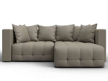 Угловой диван-кровать Лига-052 бежевого цвета (экокожа)