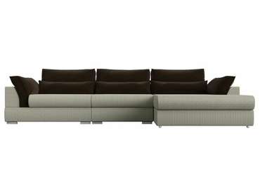 Угловой диван-кровать Пекин Long  бежево-коричневого цвета угол правый