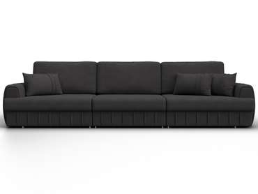 Диван-кровать Лига-057 Лонг темно-коричневого цвета (замша)