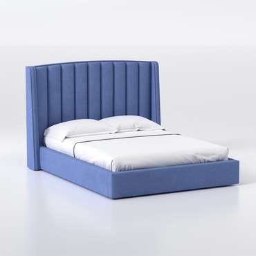 Кровать Lambro 180х200 синего цвета с подъемным механизмом