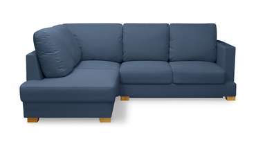 Угловой диван-кровать Плимут синего цвета