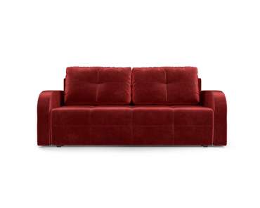 Прямой диван-кровать Марсель 3 темно-красного цвета