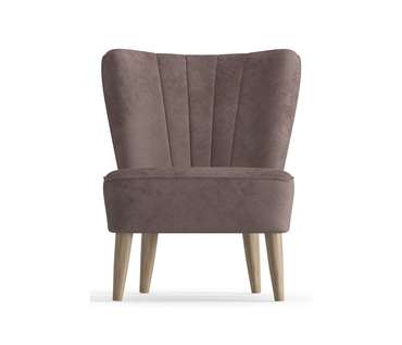 Кресло Пальмира в обивке из велюра светло-коричневого цвета