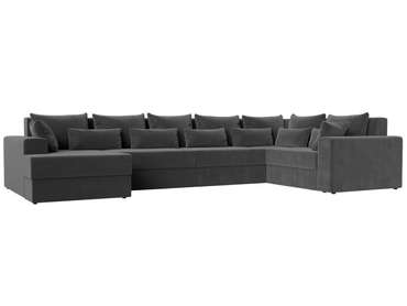 Угловой диван-кровать Майами темно-серого цвета левый угол
