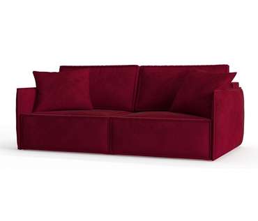 Диван-кровать из велюра Лортон бордового цвета