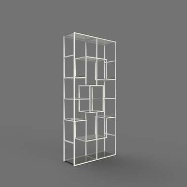 Стеллаж "Martin" белый с бронзовым стеклом (2200х1100х300)