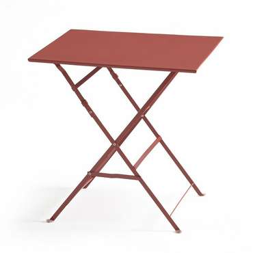 Стол квадратный складной из металла Ozevan красно-коричневого цвета