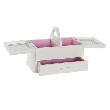 Шкатулка 16 x 17 x 28 cm Белый Светло Pозовый Деревянный MDF