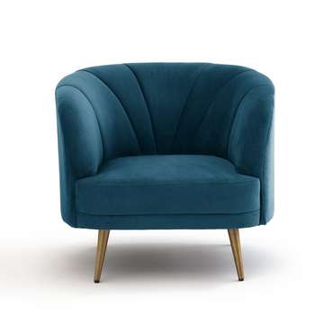 Кресло велюровое Leone синего цвета