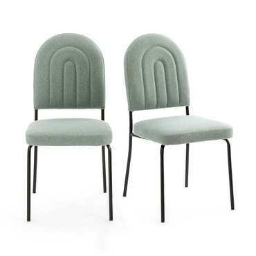 Комплект из двух стульев из текстурной ткани Rainbow зеленого цвета