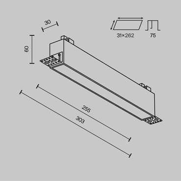 Встраиваемый светильник Technical DL066-20W3-6K-TRS-W Basis Downlight