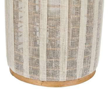 Фонарь Бежевый Натуральный Бамбук Стеклянный 25 x 25 x 45 cm