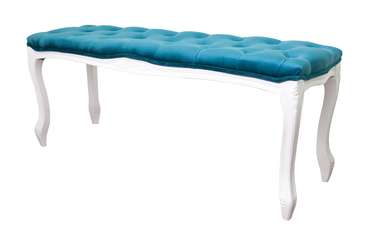 Оттоманка Kina narrow blue+white с велюровой обивкой