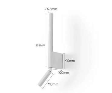 Настенный светильник Прани белый w10*2,5 h44,5 Led 3W+5W (3000K)