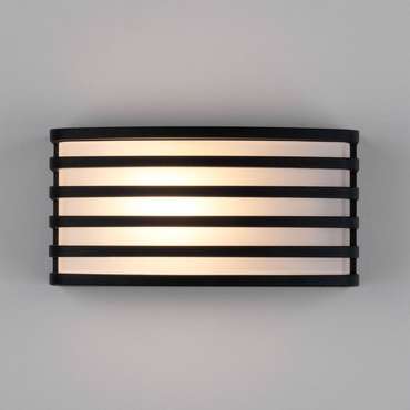 Настенный уличный светильник Grid черно-белого цвета