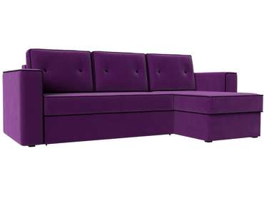 Угловой диван-кровать Принстон фиолетового цвета правый угол