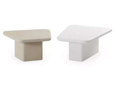 Набор из двух журнальных столиков Beto бело-бежевого цвета