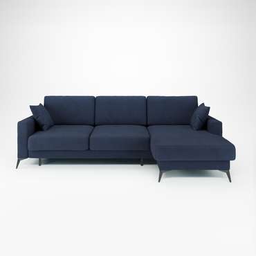 Угловой диван-кровать Наоми 2 темно-синего цвета правый 