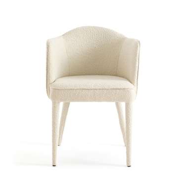 Кресло для столовой из малой пряжи Leos белого цвета