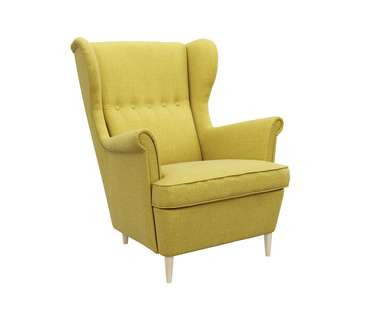 Кресло тканевое Бенон желтого цвета