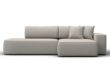 Угловой диван-кровать Лига-065 светло-бежевого цвета правый