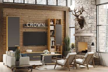 Гарнитур для гостиной Crown 1 серо-бежевого цвета