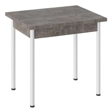 Обеденный стол раскладной Родос серо-коричневого цвета на белых ножках